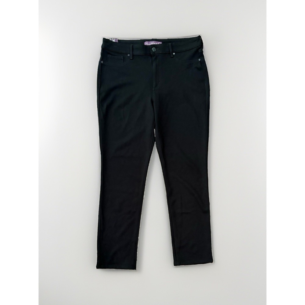 Gloria Vanderbilt Missy Senora Womens Black Stretch Pants Zip 14 Casual Work NWT